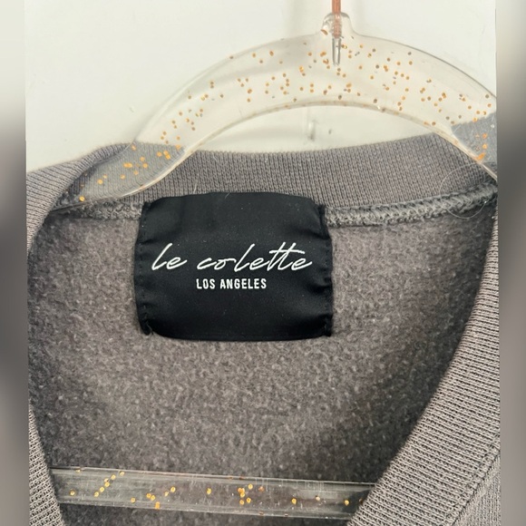 Le Colette Los Angeles More Space Grey Pullover Hoodie Size S/M - Picture 2 of 3